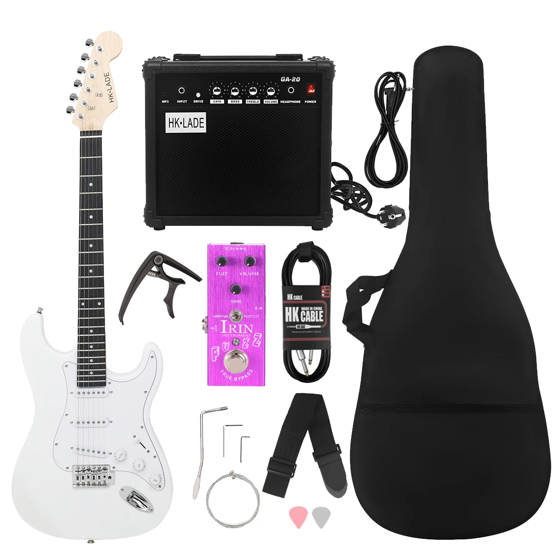 SLADE New 39 Inches Electric Guitar 22 Frets Professional ST Electric Guitar Set with Amplifier Effects Pedal for Performance