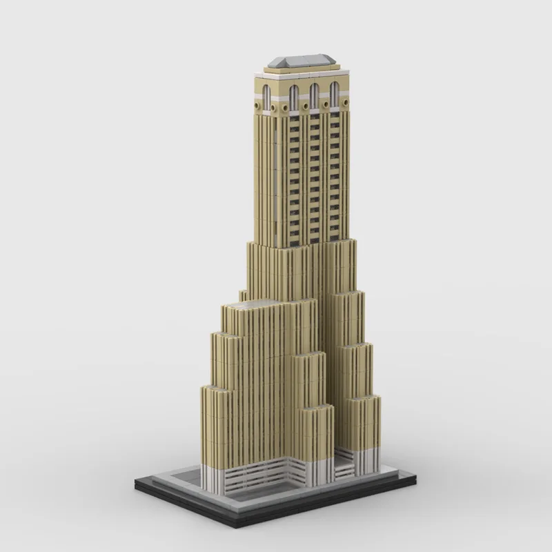 لعبة مكعبات البناء MOCA نموذج سلسلة ناطحة السحاب، المربع المركزي رقم. 1 1:800 نموذج مقياس، لعبة التجميع الإبداعية، هدية المهرجان #4