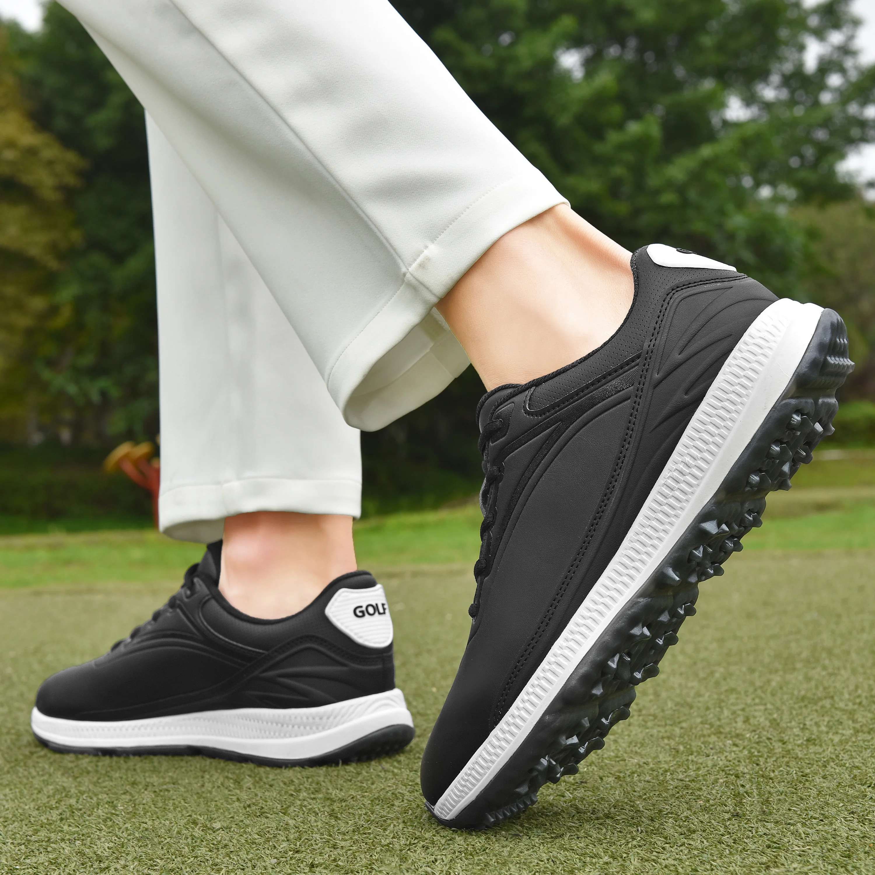 Men's Golf Shoes Outdoor Fashion Walking Shoes Men's Nailless Large Size 47 Comfortable Golf Sports Shoes
