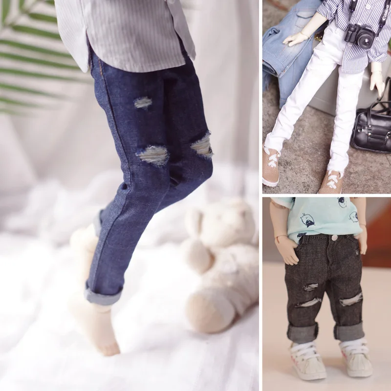 BJD Clothes Pants Doll Cowboy Long Pants With No Holes Or Holes For 1/4 1/6 BJD MSD MDD YOSD Doll Clothes Accessories