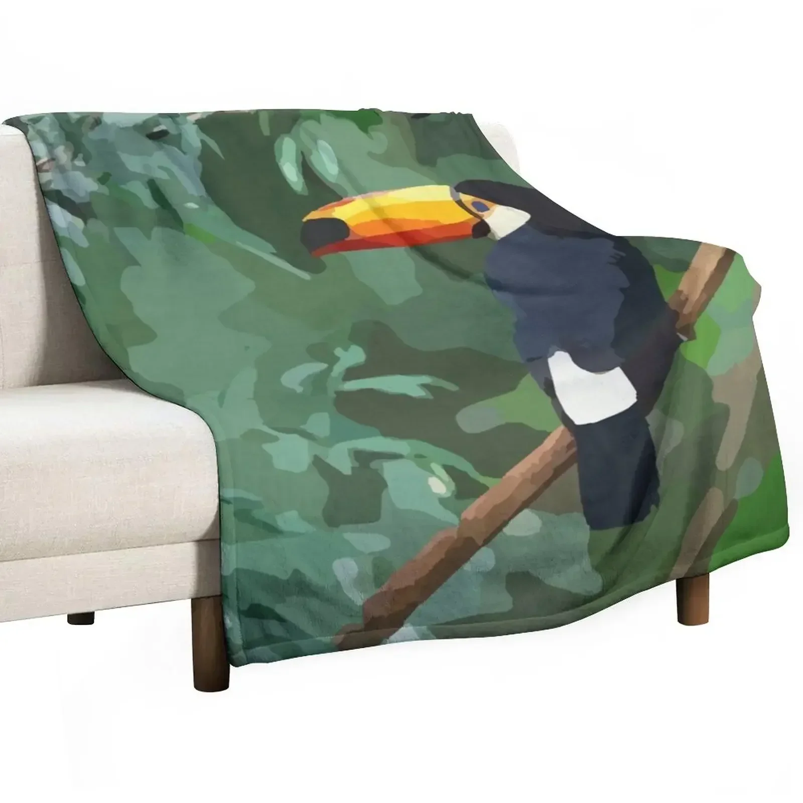 Big Beaked Bird Tucan Tropical Bird Zazu Toucan Throw Blanket Large Decoratives Polar Hairy Blankets