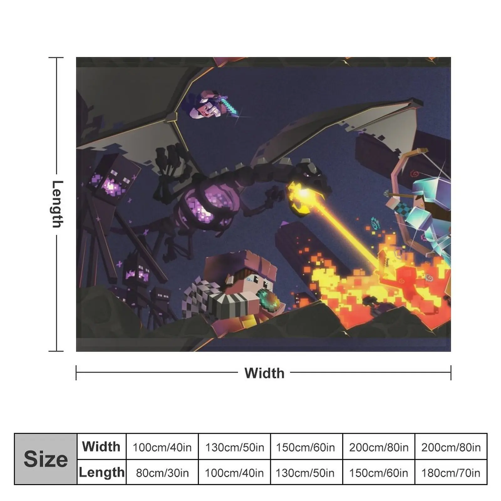 Epic Ender Dragon Battle Throw Blanket For Sofa Thin Bed Fashionable Soft Decorative Beds Blankets