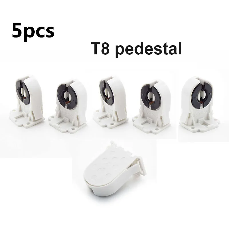 5pcs T8 Fluorescent Light Socket Lamp Base AC100-250V Plastic Holder Light Base Suitable for T8 G13 LED bracket lamp M20