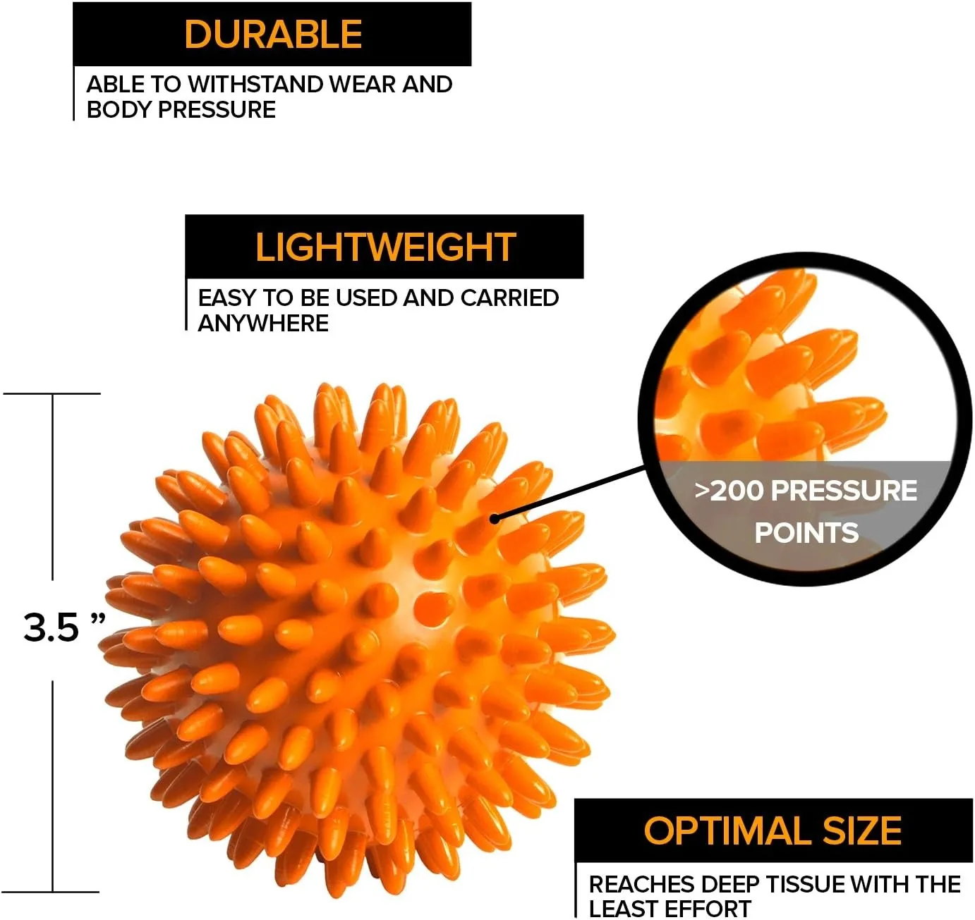 9cm Spiky Massage Ball, Hand Foot Waist Back Relax, Yoga Use, Plantar Fasciitis Relief & Acupoint Massage - view 2