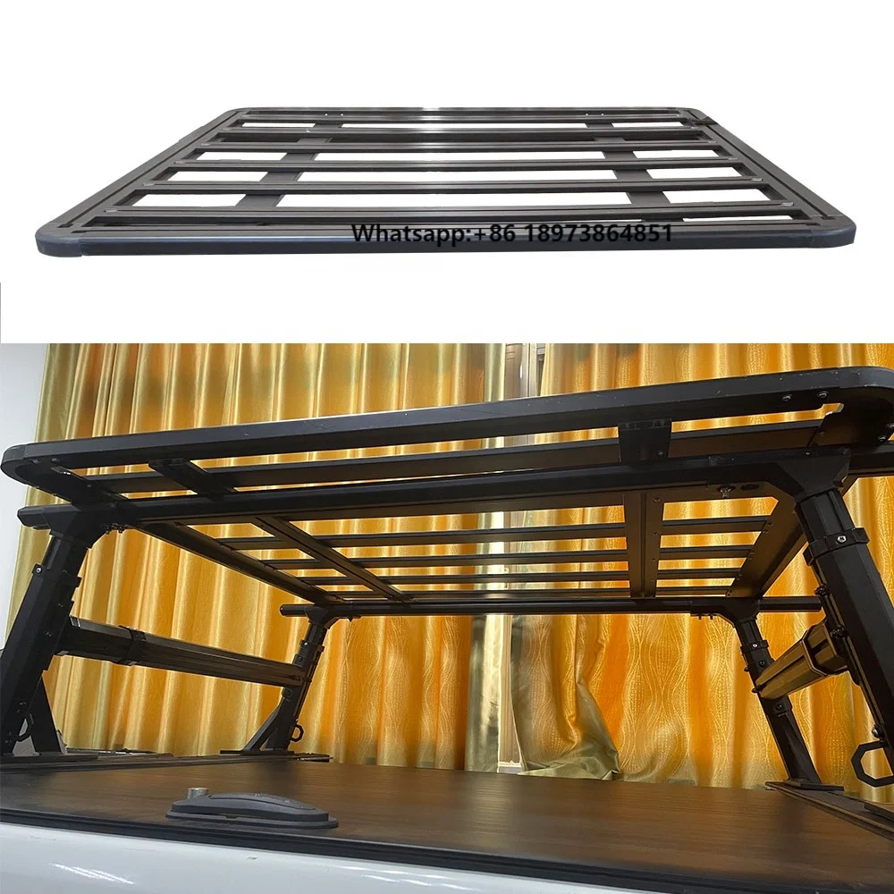 

Pickup Accessories High Quality Roll bar Car Luggage Carrier Aluminum Roof Rack Cargo Basket for Ford ISUZU Mazda Nissan