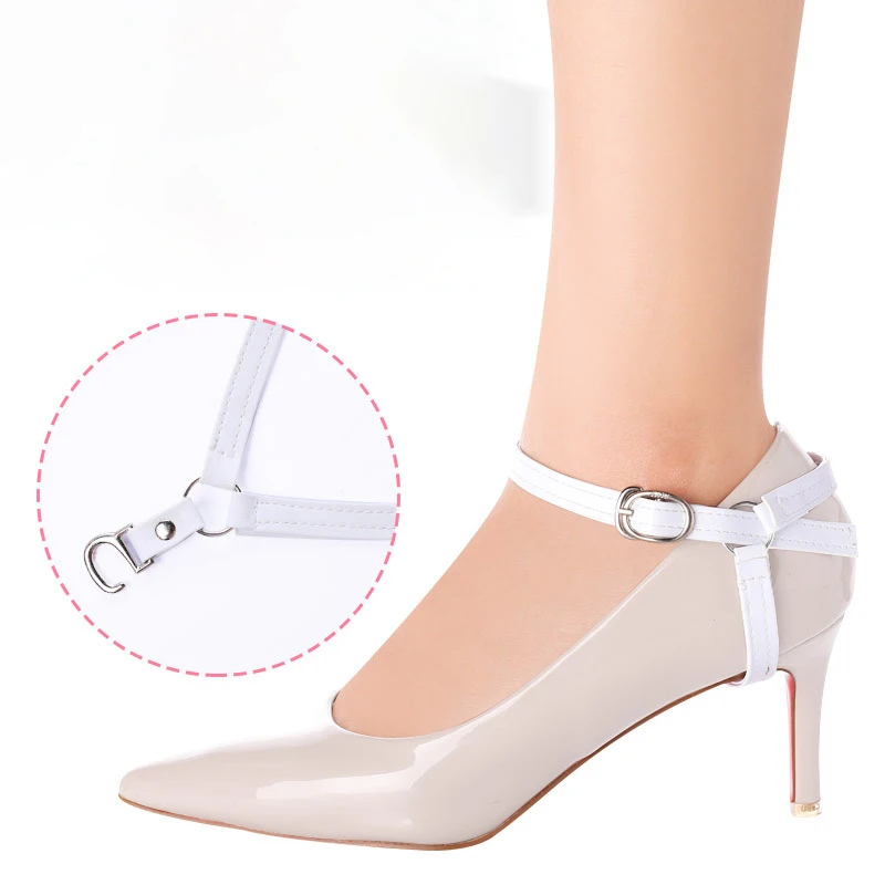 1 Pair High Heels Bundle Shoelace Holding Loose Anti-skid Straps Women Pu Leather Shoes Band Shoe Accessories Wholesale Dropship