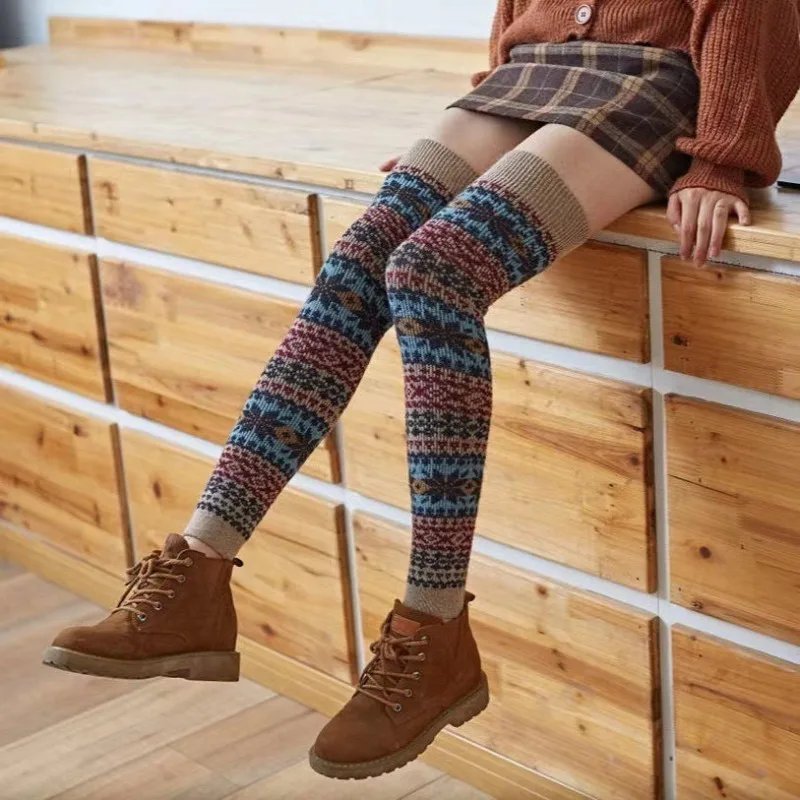 New Winter Rabbit Hair Blend Leg Warmers Over Knee Socks, Japanese Style Yoga Dance Boot Cuffs for Women, Outdoor Fashion​