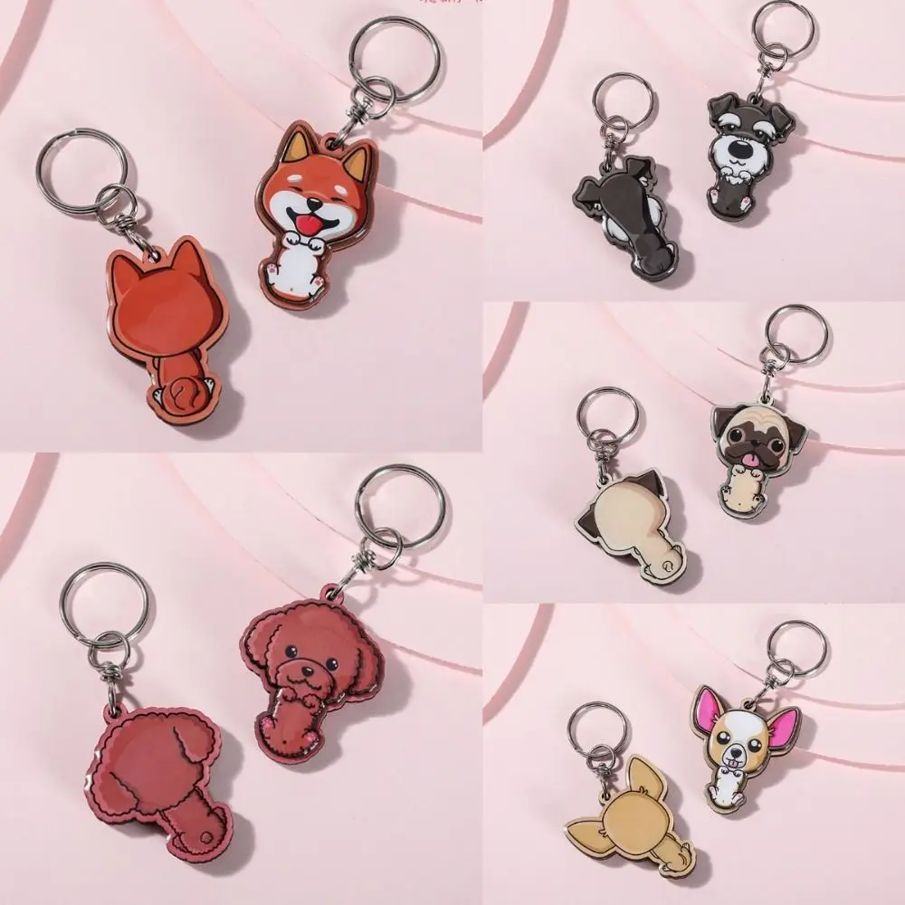 Cartoon Cartoon Animals Key Chain Creative Chihuahua Pet Pendant Key Ring Pack Accessories Shiba Inu Cartoon 3D Keyring Girls