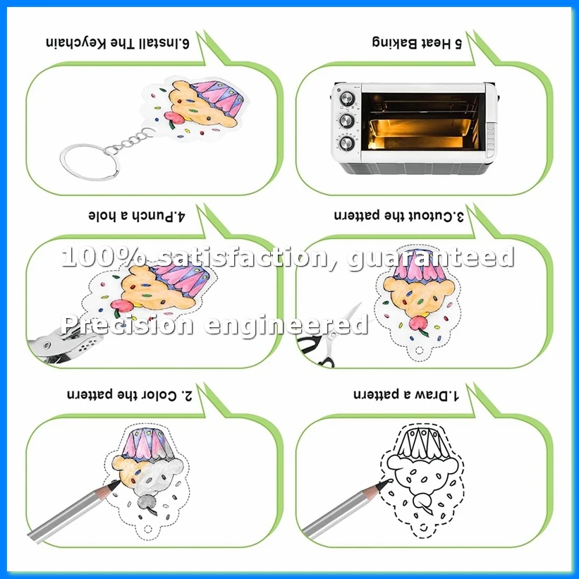229 Piece Shrink Plastic Sheet Set, Shrink Paper Keychain Kit with 20 Sheets of Shrink Paper, Hole Punch and Keychain-A50M