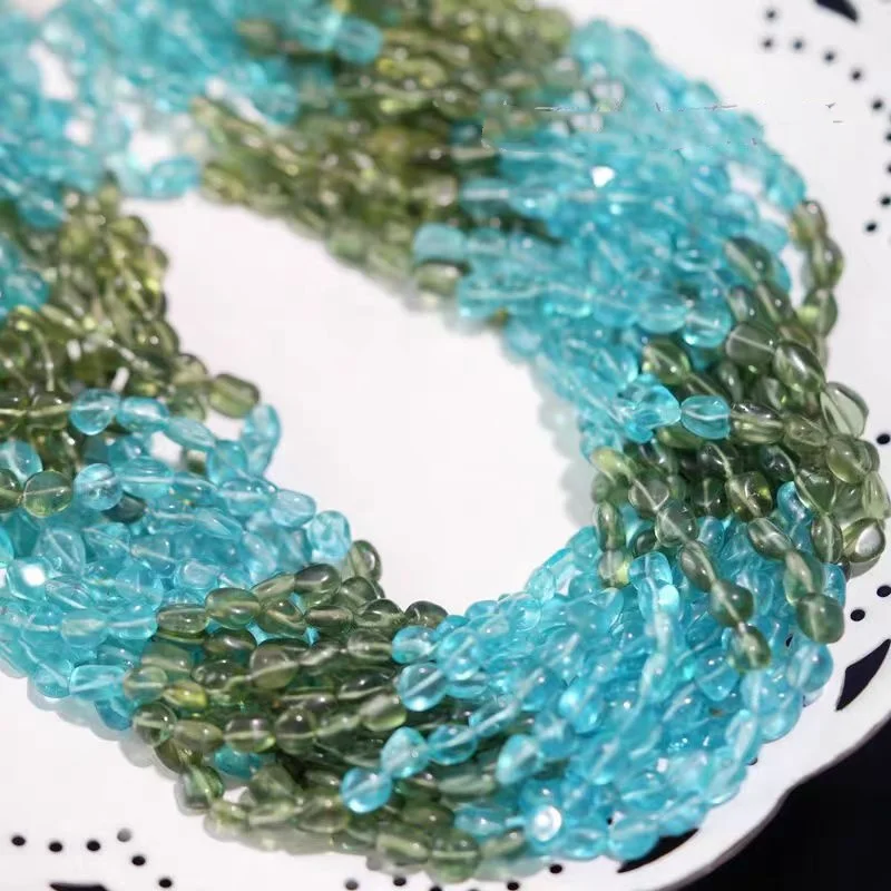 Apatite gradient blue green color roundelle baroque  for DIY 38cm nature loose beads