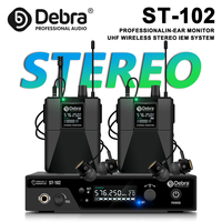 Debra ST-102 Professional Stereo Wireless In-Ear Monitor System with Bluetooth 5.0 UHF for Distance 80-300m for Stage, Theater