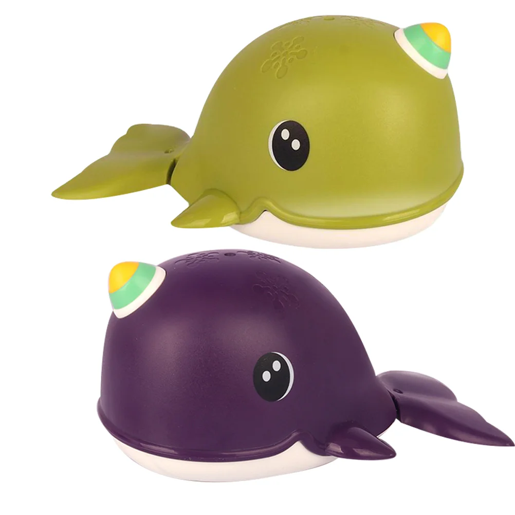 2pcs Bath Learning Toy Babies Toddlers Whale Toy Toddler Bath Toys Cartoon Plaything Bathtub Toy Interesting Bath Toy
