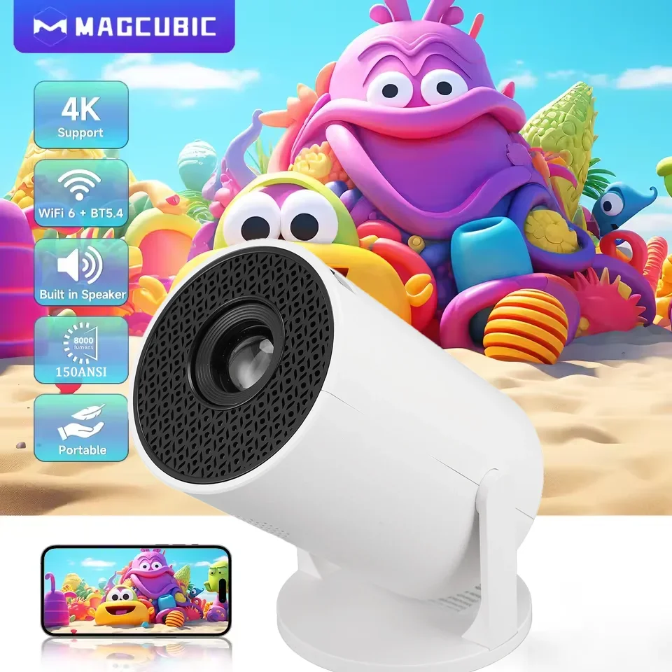 Portable Wi-Fi Projector 1080P HD | 270° Adjustable LED | Wireless Screen Mirroring for Android/iOS/Laptop | Home Outdoor Movie