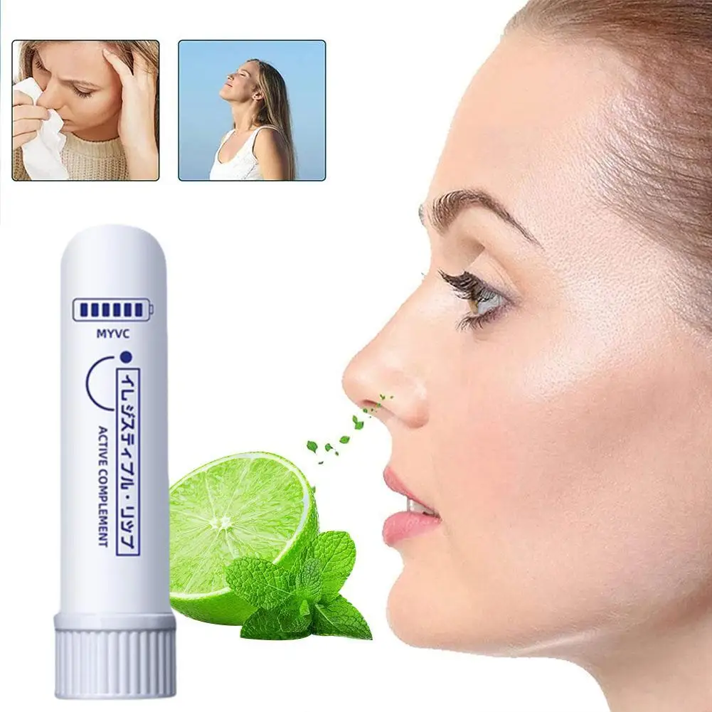 Inhaler Stick Eucalyptus Oil Nasal Inhaler Energy Stick Boost Focus Improve Breathing Nose Congestion Relief Portable