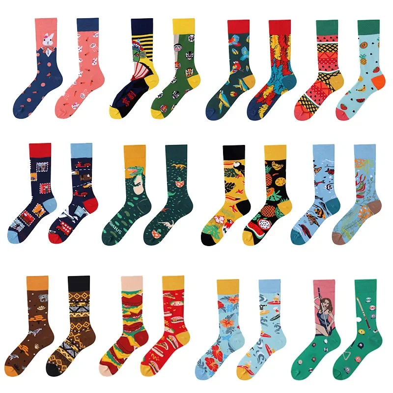 New fashion socks, spring and summer ab socks, color contrast socks, cute Japanese mid-tube socks