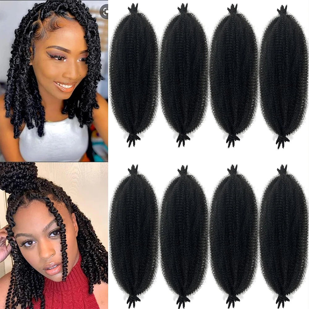 Marley Twist Braiding Hair Afro Twist Hair Springy Hair for Faux Locs Spring Twist Kinky Braiding Hair for Black Women 12 Inch