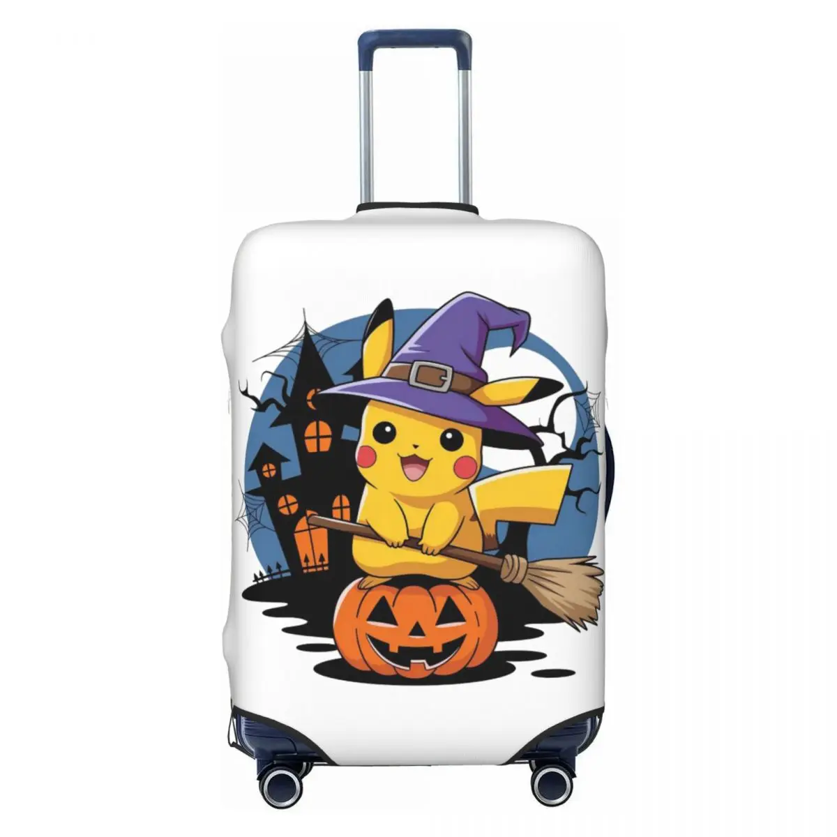 

Custom Bikachus All Saints' Day Luggage Cover Protector Cute Travel Suitcase Covers for 18-32 Inch