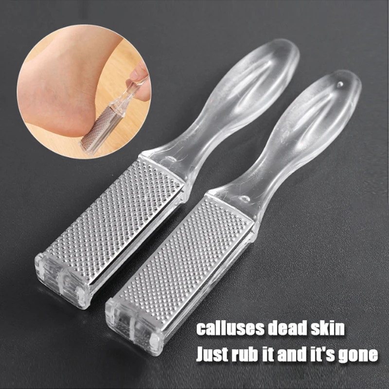 1Pcs Hard Dead Skin Remove Plastic Stainless Steel Transparent Callus Pedicure Foot Grater Scrubber Tool Rasp Exfoliating Tools