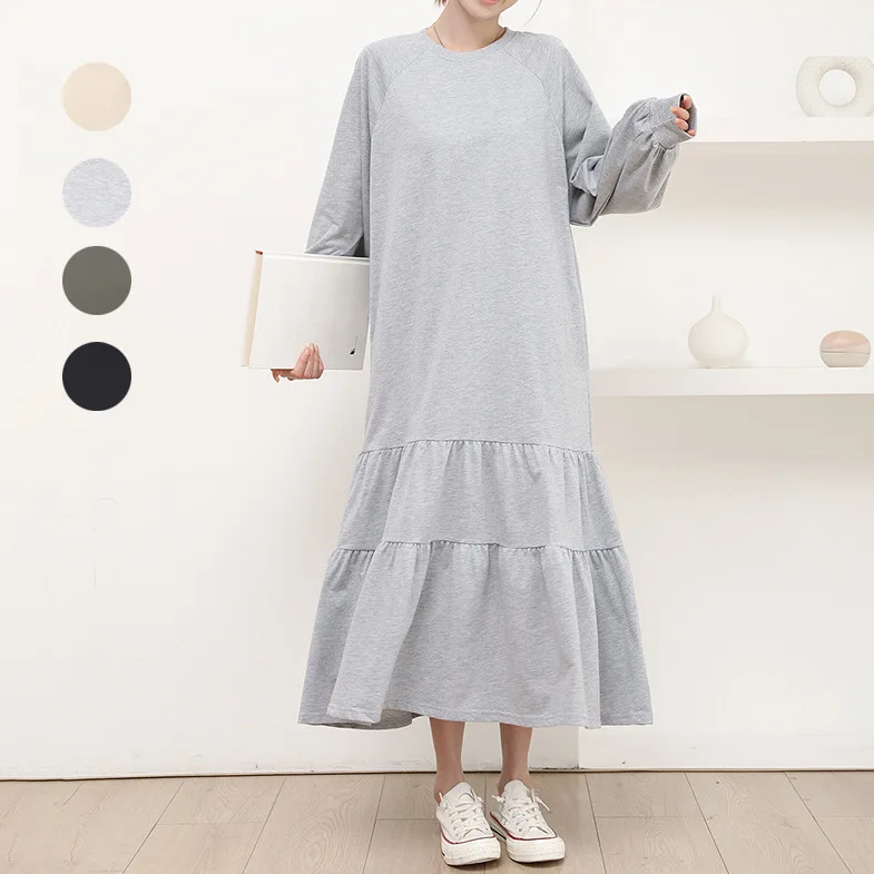 

New Autumn and Winter Popular Women's Dresses Sweet and Small Mid-Length Spliced Ruffle Skirt