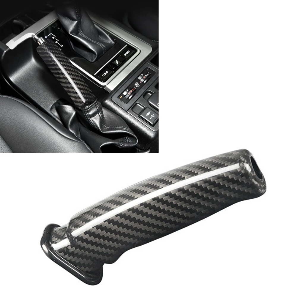 

For Toyota Land Cruiser Prado 2014-2019 Handbrake Cover Handle Trim Carbon Fiber Car Hand Brake Shell