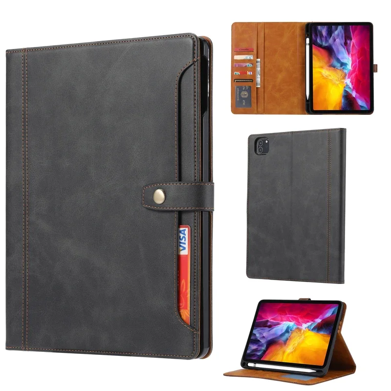 For iPad Air 5 4 11 13 Case 10.9 Luxury Business Flip Leather Book Case With Card Slot Stand Cover For iPad Pro 11 12.9 Mini 4 5