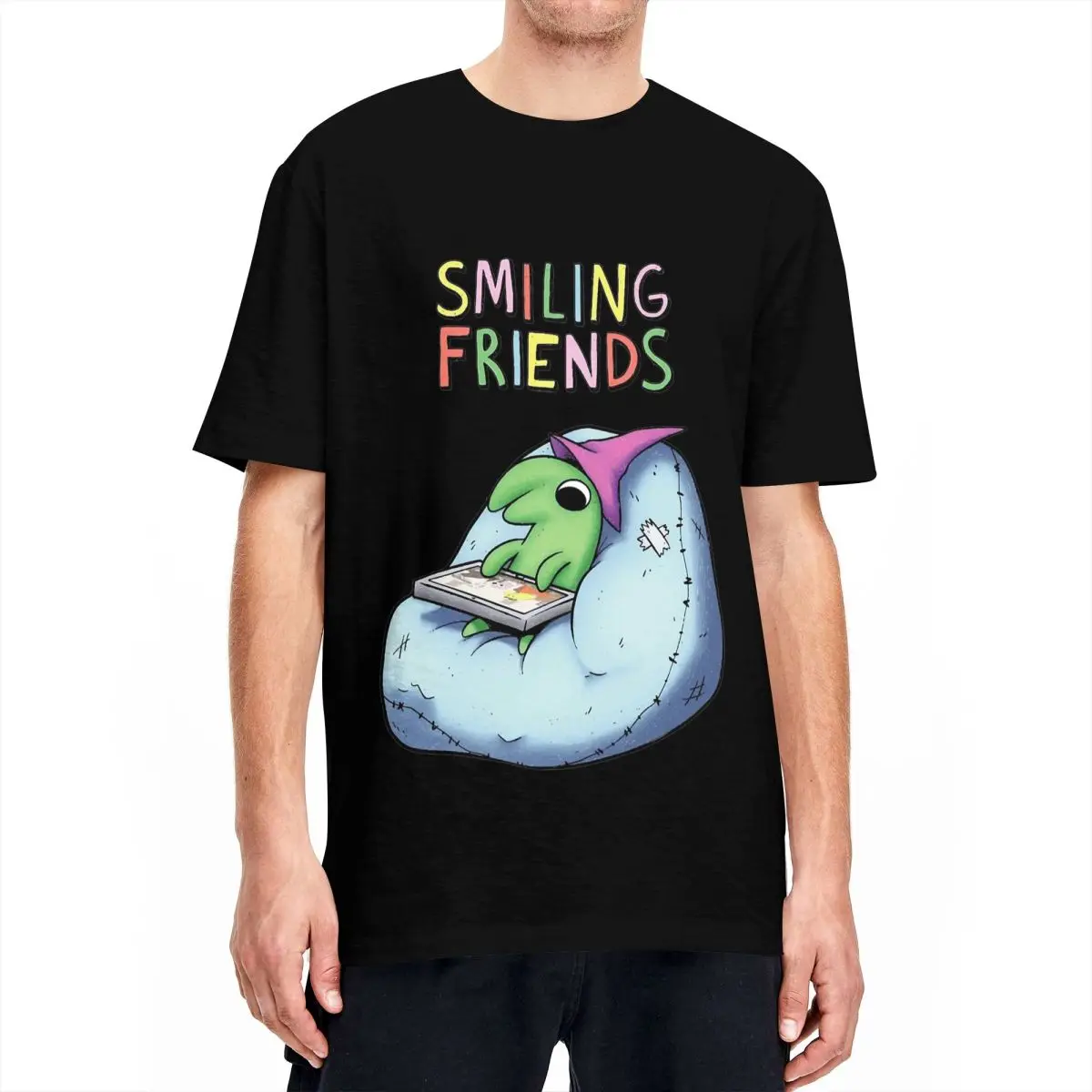 Men Women's Smiling Friends Gleb T Shirt 100% Cotton Clothing Novelty Short Sleeve O Neck Tee Shirt 4XL 5XL 6XL T-Shirts