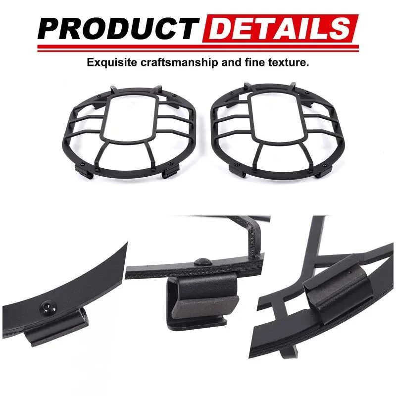

Carbon Steel Black For Mercedes-Benz G-Class W464 2019-2025+ Car Headlight Protective Mesh Decorative Stickers Car Accessories