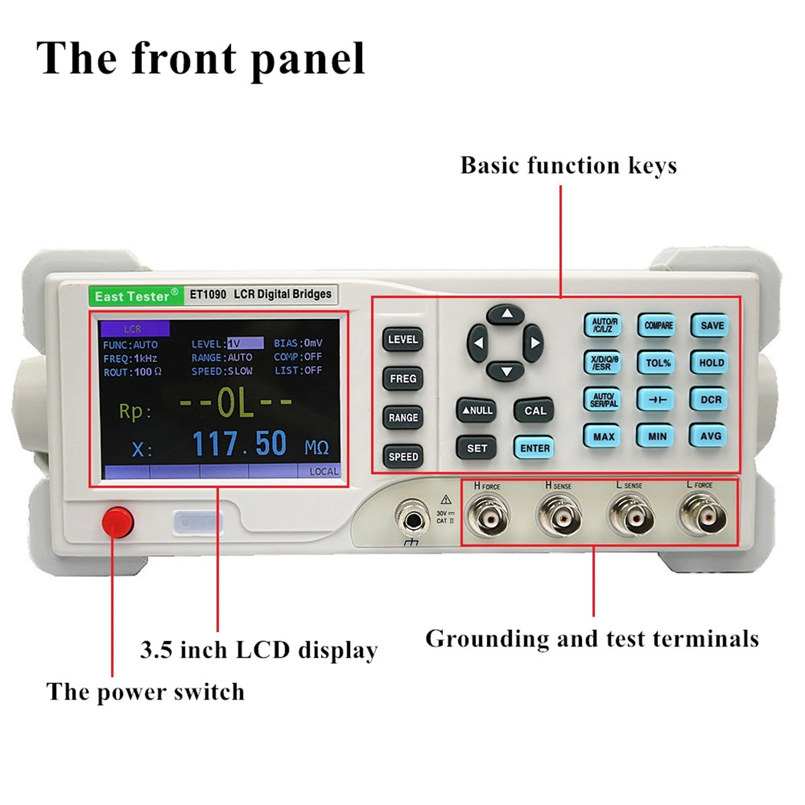 East Tester ET4410 Digital LCR Meter Measure   Accuracy 0.1% 100Hz~100KHz