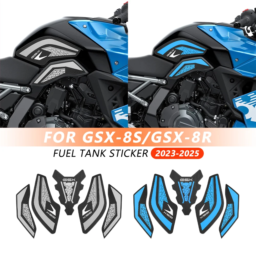 

Аксессуары для мотоциклов GSX-8S GSX-8R: Нескользящие боковые наклейки на топливный бак, водонепроницаемые резиновые накладки для GSX-8S 8R 2025 2024 2023