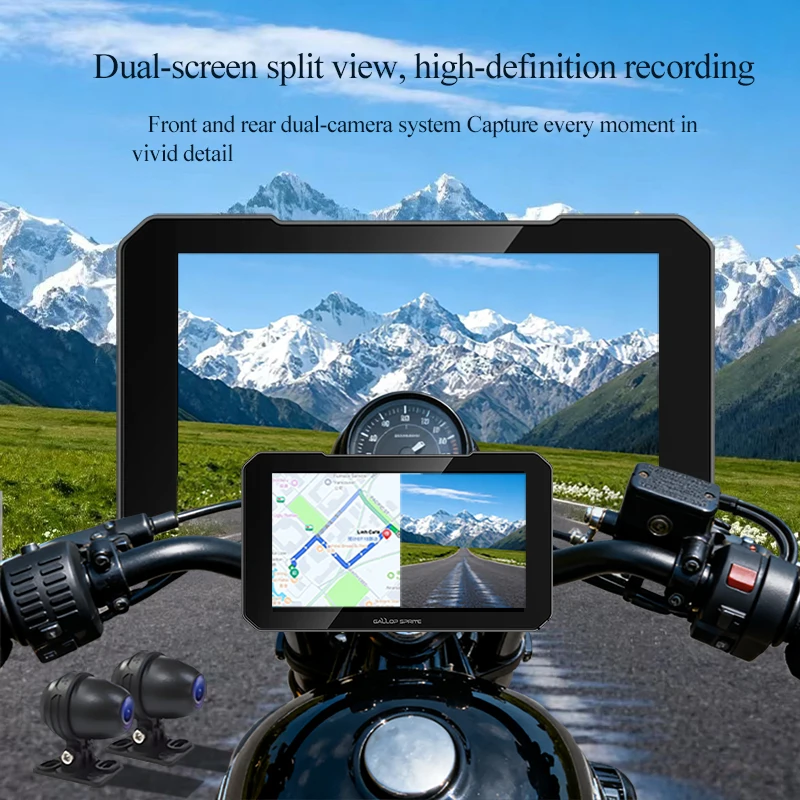جالوب سبرايت 5 بوصة دراجة نارية نظام تحديد المواقع والملاحة اللاسلكية CarPlay أندرويد السيارات DVR محرك مسجل IP67 مقاوم للماء موتو مراقب