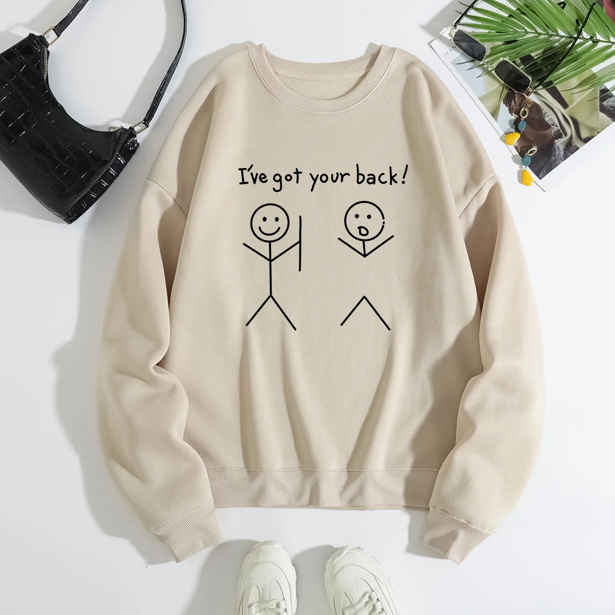 معطف نسائي فضفاض برقبة دائرية وأكمام طويلة من الكشمير - مقاس كبير على الطراز الأوروبي والأمريكي مع سويت شيرت رجالي مطابق