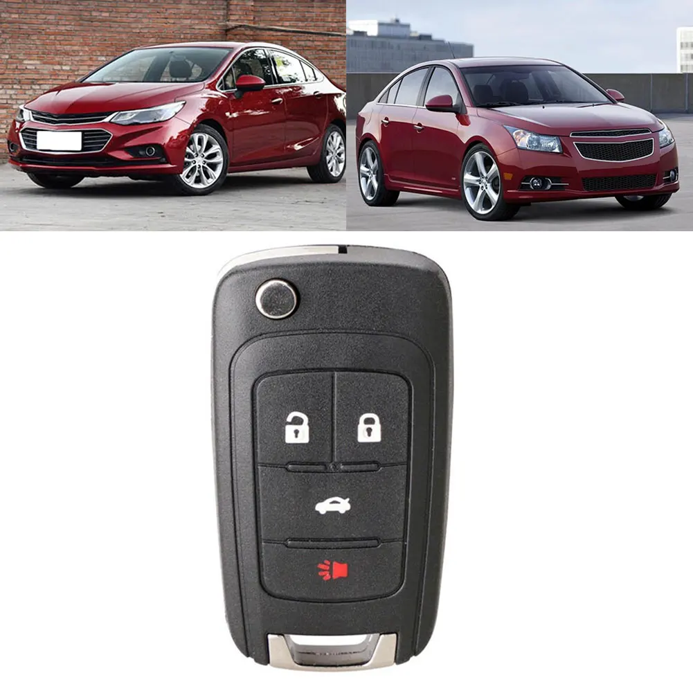 New High Quality Car Interior Accessories Car Key Shell Flip Remote Free Cutting 4 Button Replacement Folding Key