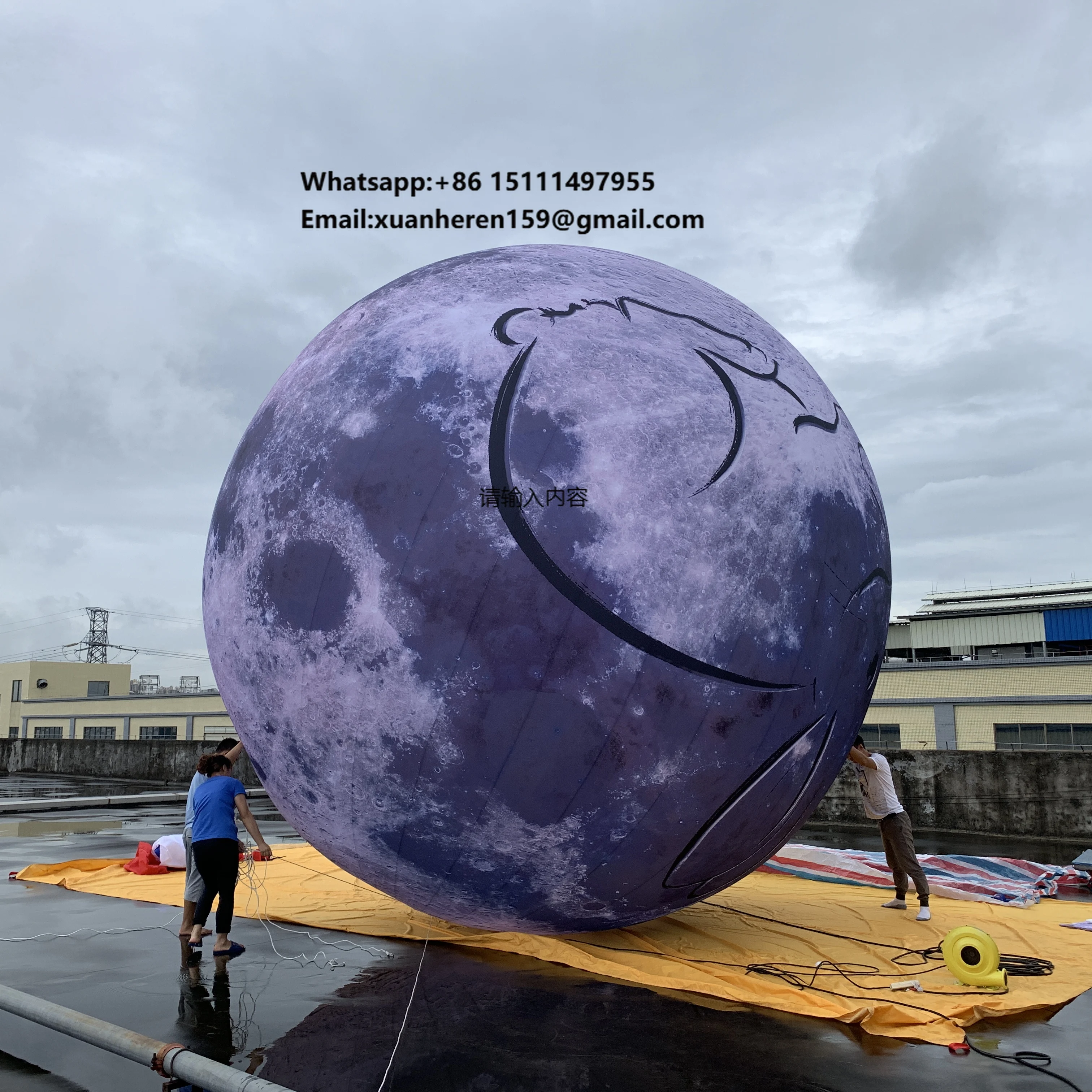 Hot Selling Inflatable Moon Inflatable Balloon with Led Decoration Activity