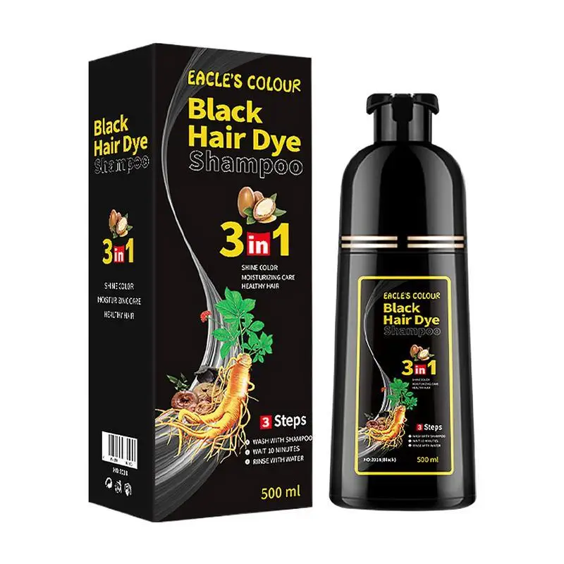 3-in-1 Snelle Haarverf Shampoo, Instant Kleuring Shampoo, Grijs/Wit Dekkende Natuurlijke Plantenverf, Langdurige Kleuring Shampoo