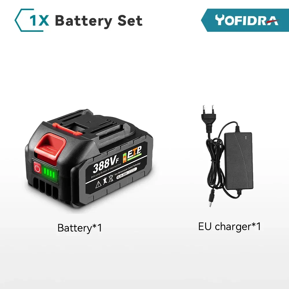 18V wiederaufladbare Lithiumbatterie EU-Stecker.388VF 15000mAh.928VF 22500mAh.Batteriekapazitätsanzeige.für Kettensägen-Elektrobohrmaschine