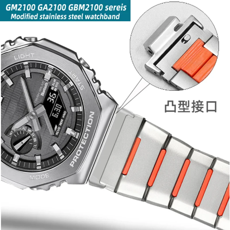 

GA2100 Modified CasiOak Stainless Steel strap Replacement Band For Casio G-SHOCK GA2100 GM2100 GBM2100 GA-B2100 watch Parts