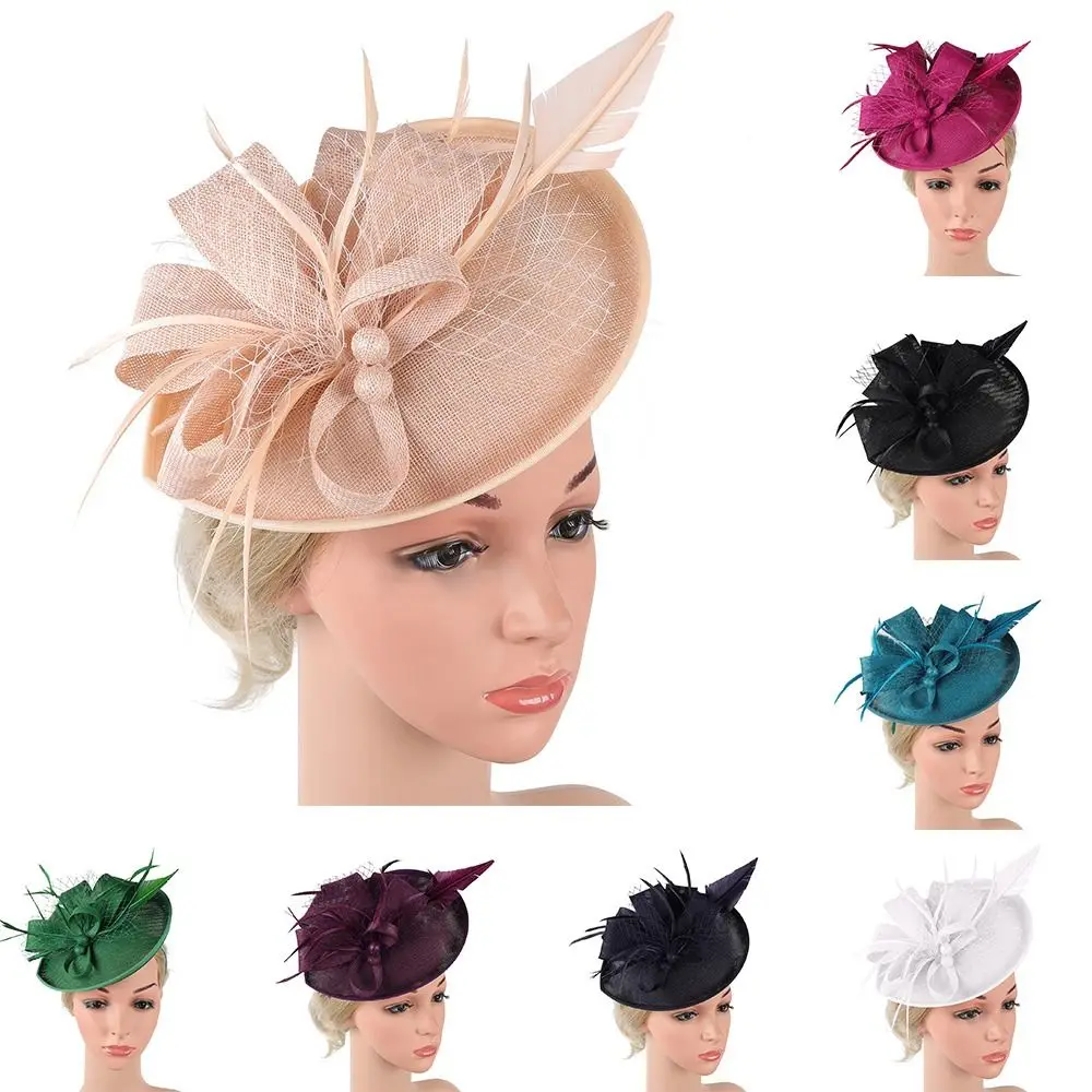 

New Wedding Feather Mesh Hair Band Evening Party Fascinator Hat Tea Party