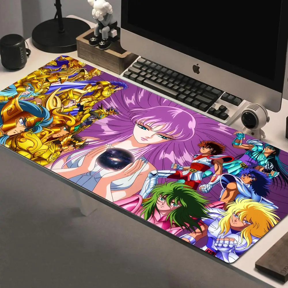 Saint Seiya Mouse Pad Gamer Desk Protector Gaming Mousepad Pc Accessories Anime Mouse Mats Deskmat Keyboard Mat Pads Carpet Xxl