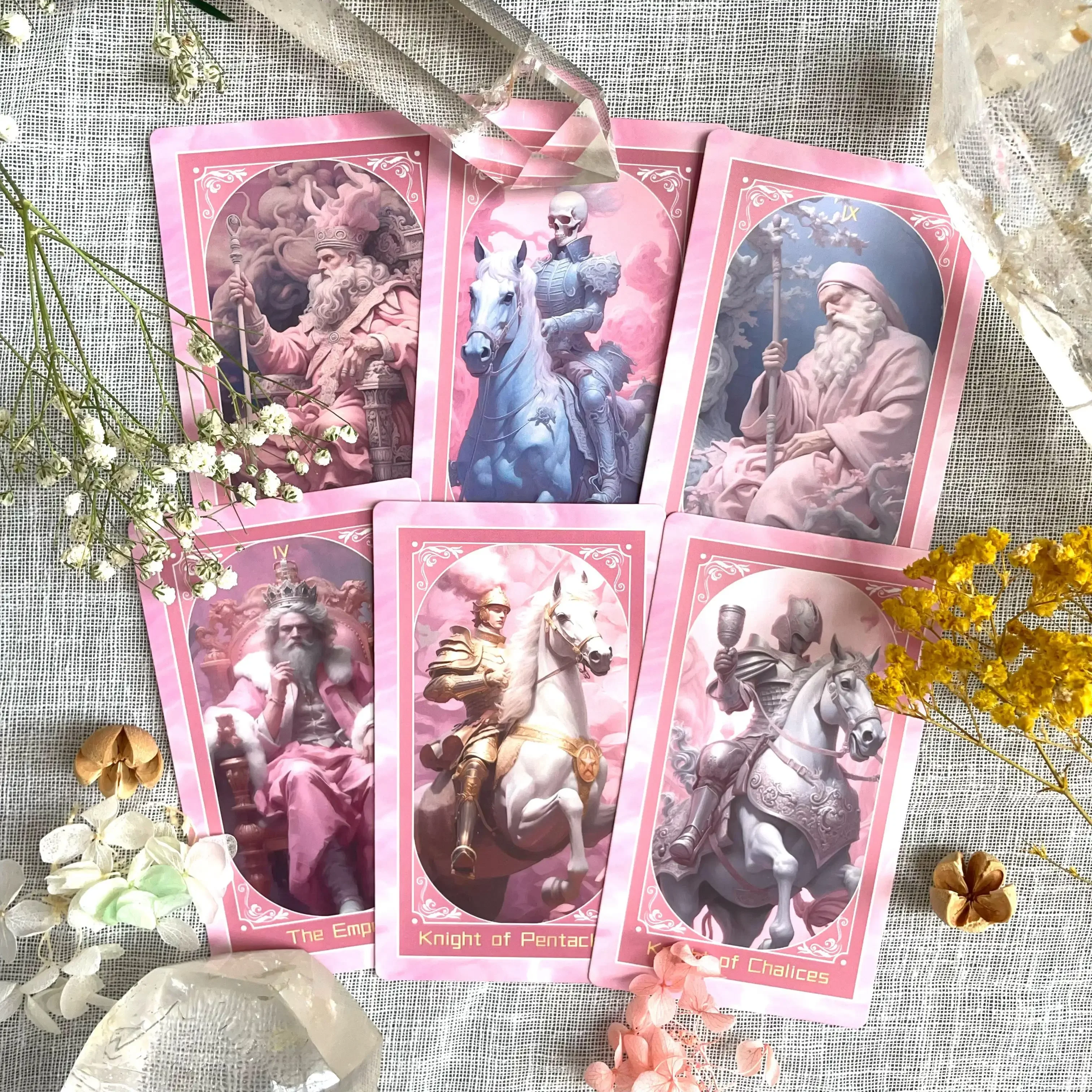 Occult Oracle High Quality Divination Deck Original Genuine Pink Love Tarot Cards Box Cats Russian Spanish Exquisite Collection