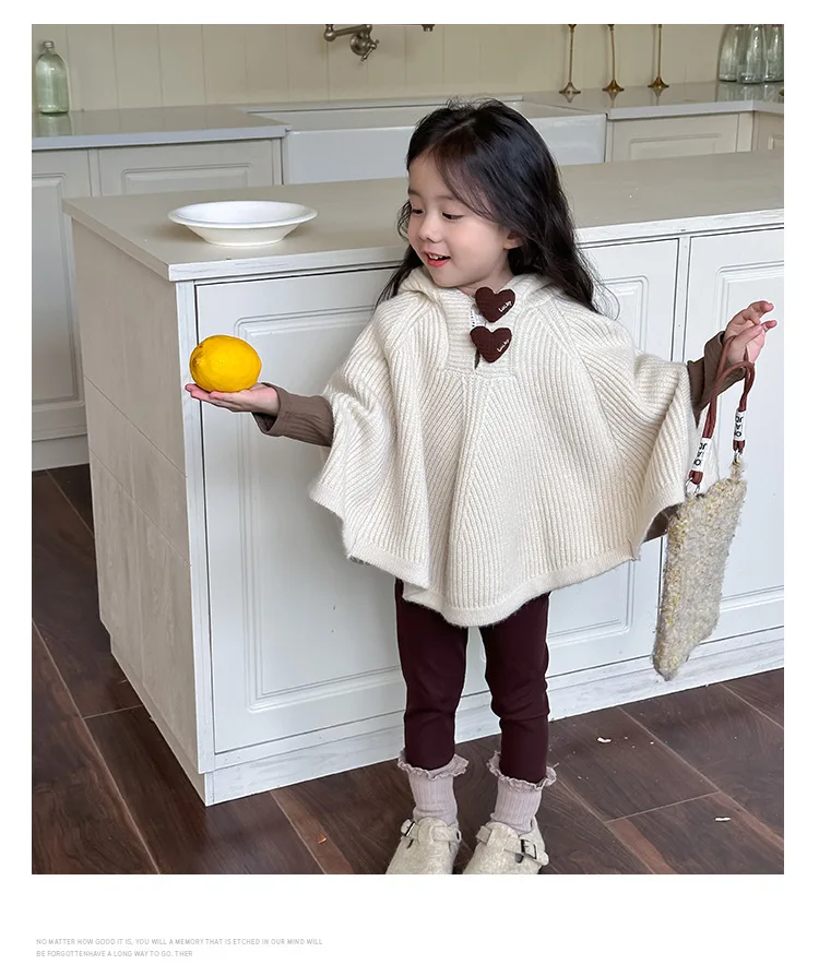 Maglioni autunno abbigliamento per bambini ragazza maglione maglia mantello felpa con cappuccio semplice 2024 cappotto allentato Pullover top stripd