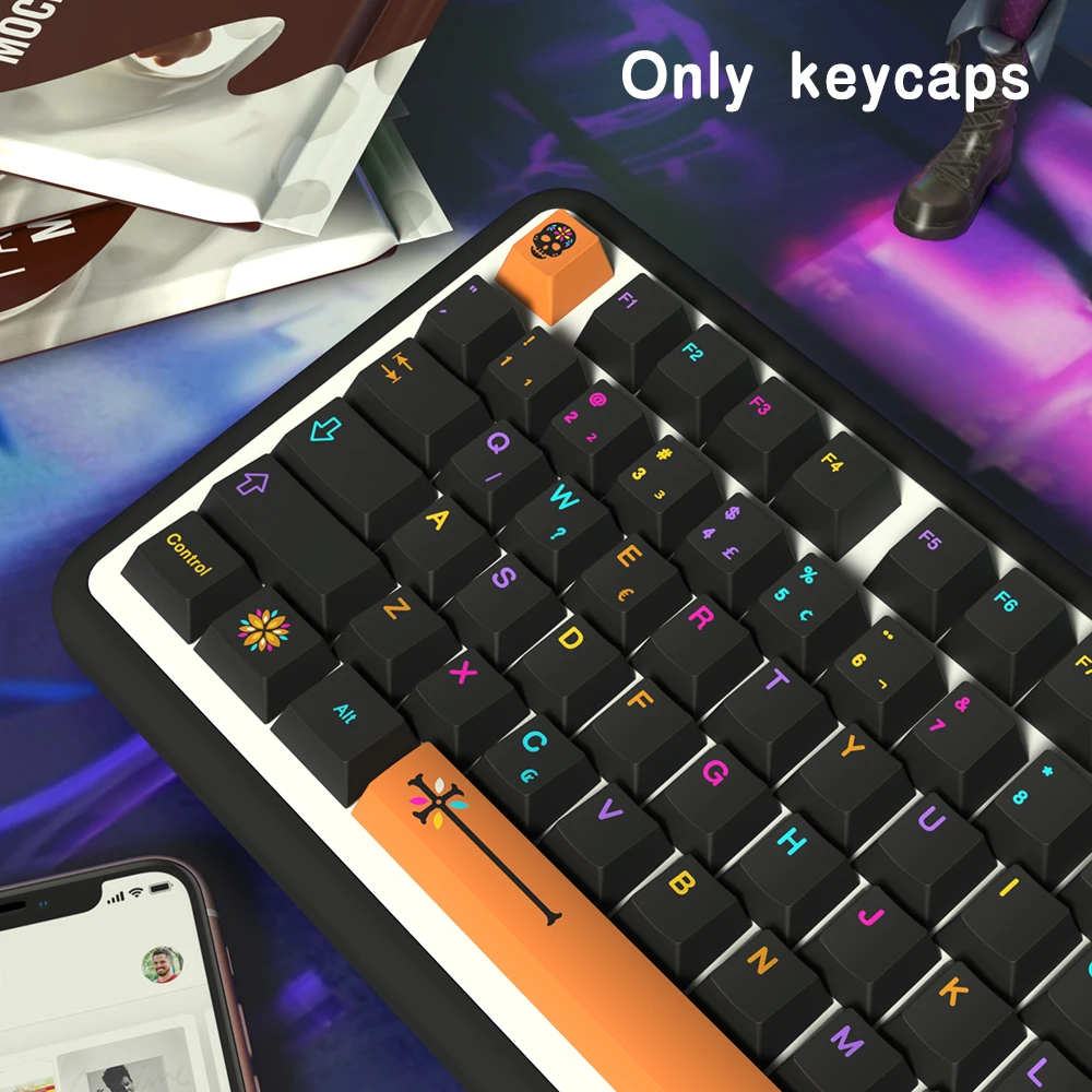 Imagem -02 - Keycaps Underground World para Teclado Mecânico Perfil Iso 7u Cherry Keycap Pbt Brasileiro Coreano Japonês Espanhol Francês