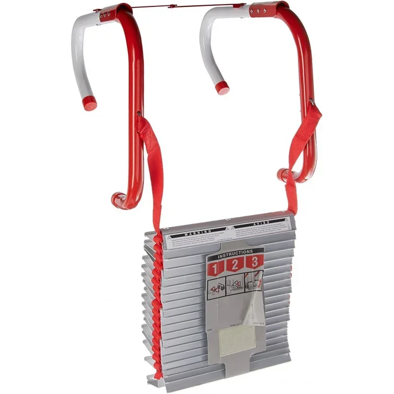 Fire Escape Ladder, 3-Story Rope Ladder, Extends to 25-Feet, Anti-Slip Rungs