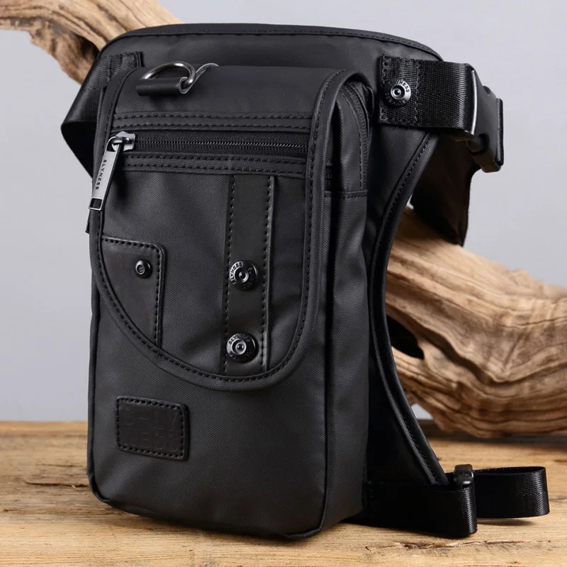 Men Canvas/Waterproof Nylon Drop Hip Belt Leg Bag for Motorcycle Rider Messenger Cross Body Bum Thigh Fanny Waist Pack Bags