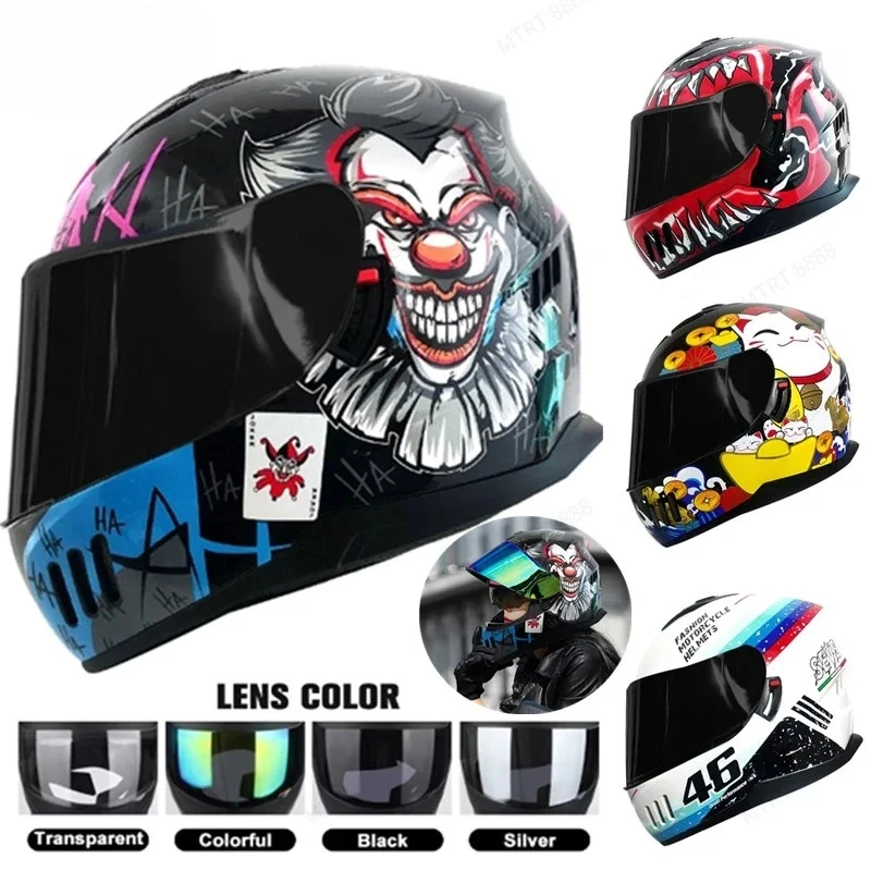 

HOT DOT Motorcycle Helmet Double Lens Cross Section Helmet Safety Helm Unisex Helmet with Visor Casco Motocros Helmet