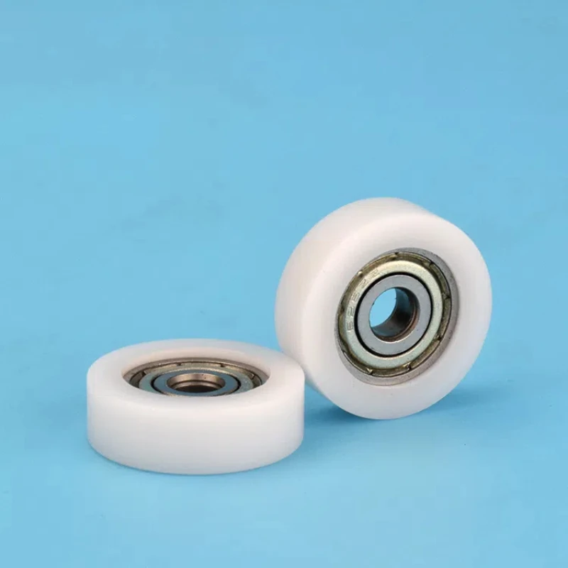 1Pc M5x22x7mm plastic coated 625 bearing pulley external thread screw drawer display cabinet guide wheel rolling wheel pom flat