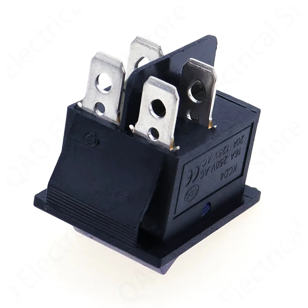 5Pcs Latching Rocker Switch Power switch I/O 4 Pins with Light 16A 250VAC 20A 125VAC KCD4