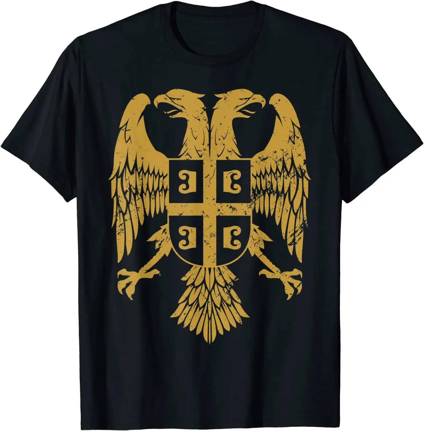 Serbian Double Headed Eagle Serbia Coat of Arms Men T-Shirt Short Sleeve Casual 100% Cotton O-Neck Summer TShirt