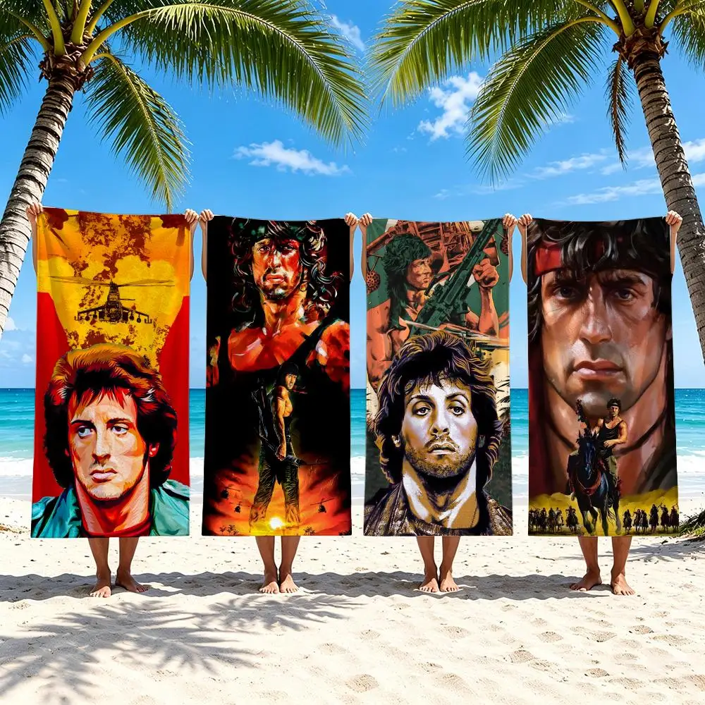 Movie R-Rambo Towel Towel Beach Towel Oversized Quick Dry Towel Absorbent Soft Swim BeachTowels for Men Women