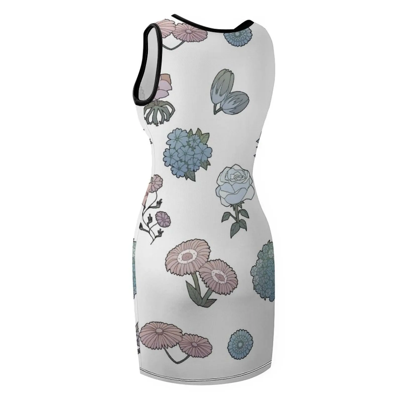 Robe d'été sans manches à fleurs, robe sexy pour femmes, robes de soirée pour bal de promo