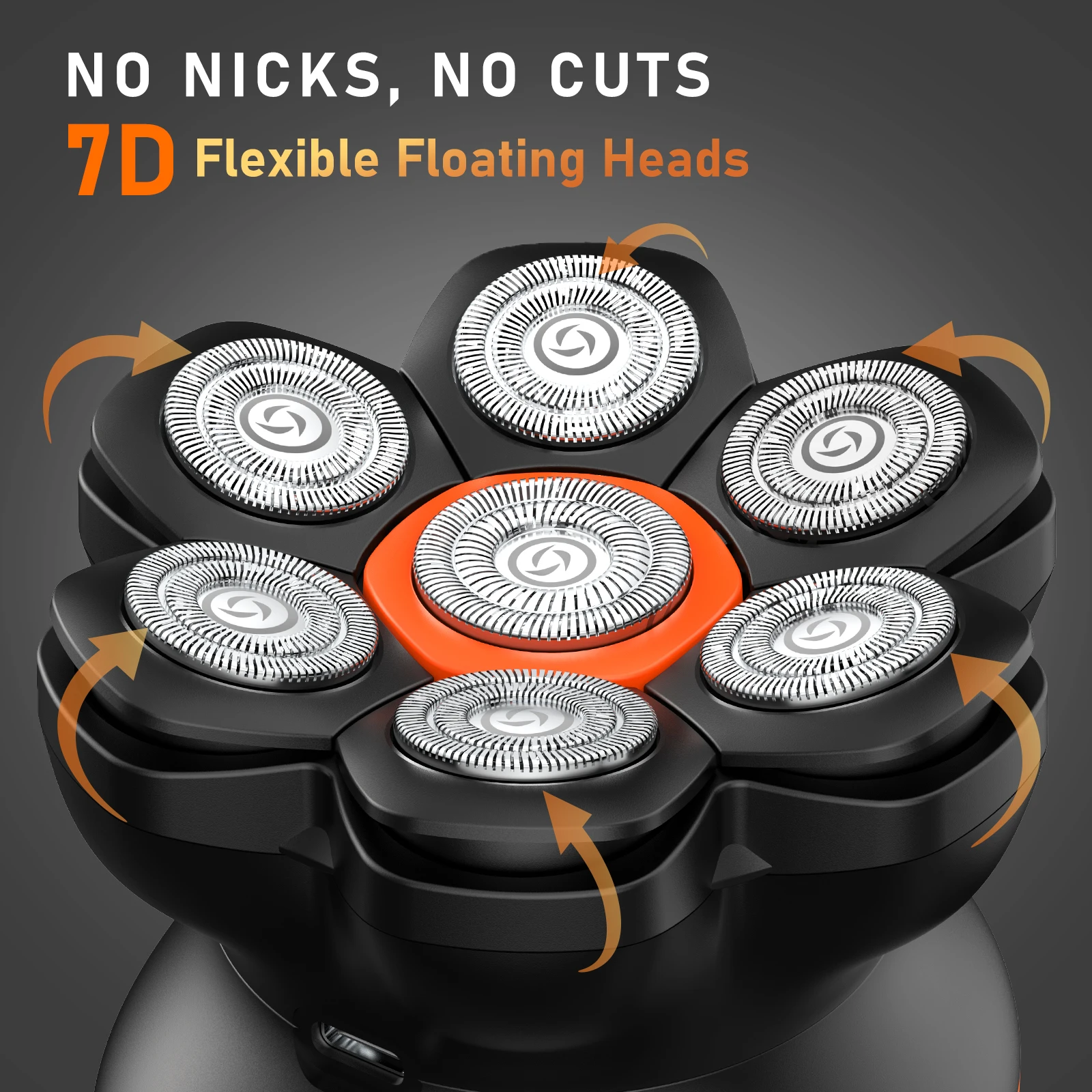 ماكينة حلاقة الرأس MAXGROOM 7D للرجال الأصلع IXP6 مقاومة للماء USB قابلة للشحن ماكينة تشذيب الشعر الكهربائية اللحية العائمة شفرة الحلاقة المغناطيسية